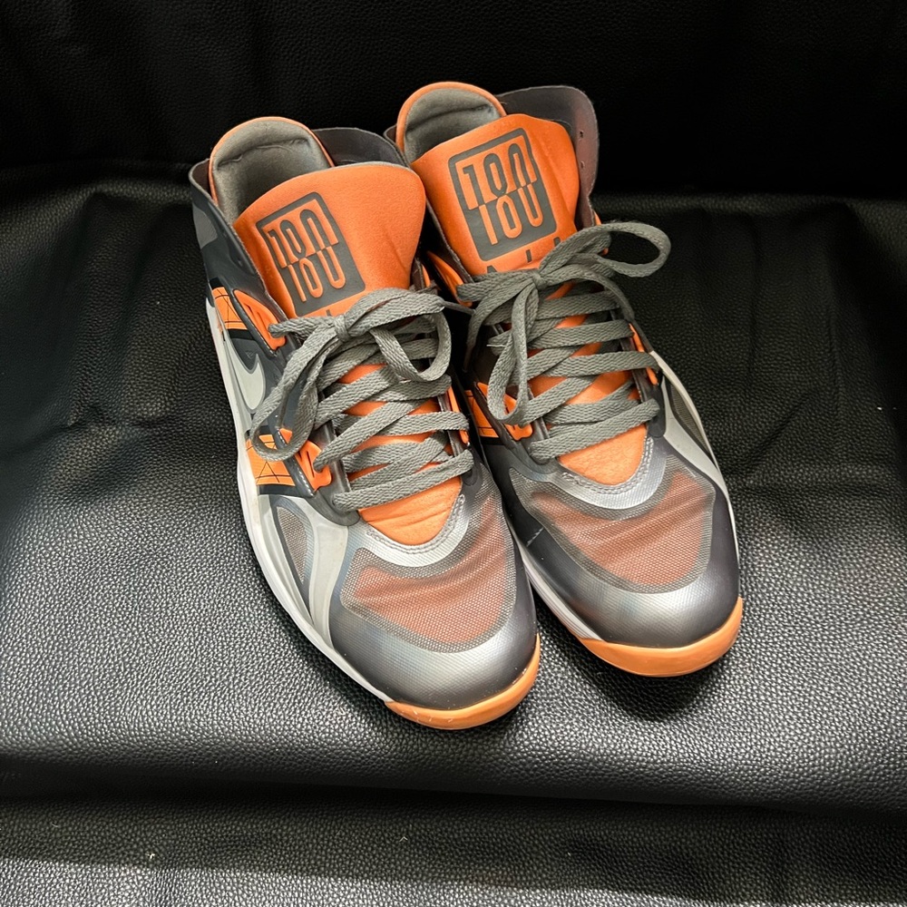 Gray and Orange Athletic Sneakers